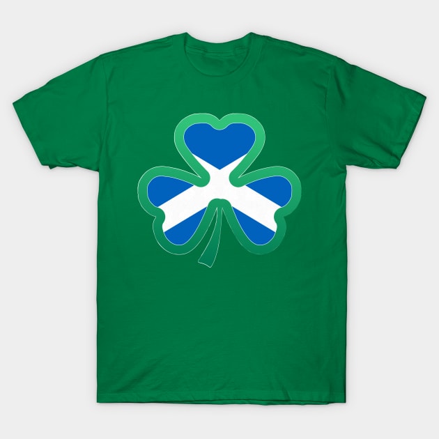 Scottish Flag for st patricks day, Irish Shamrock T-Shirt by Myteeshirts